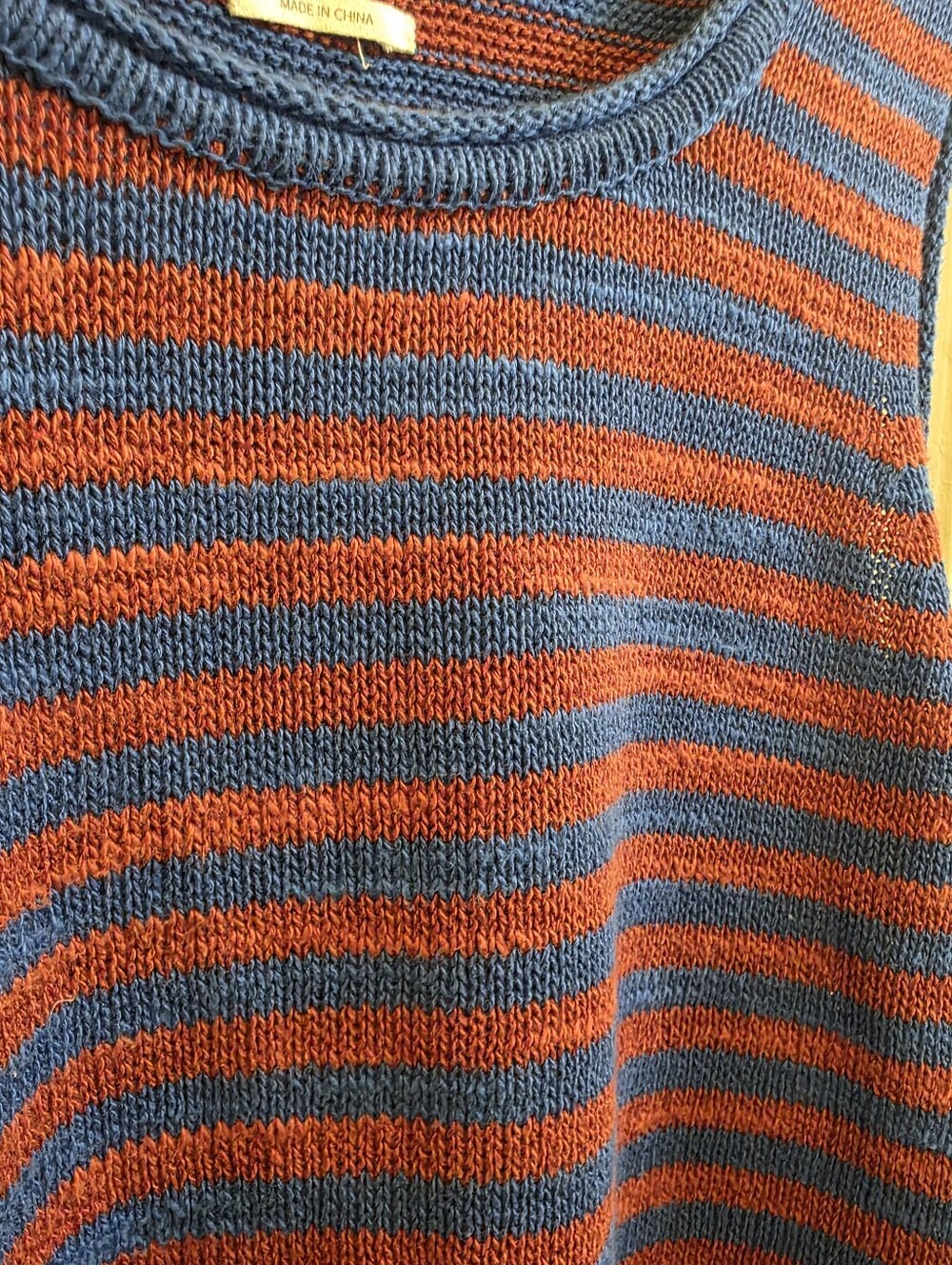 Toast Stripe Linen Cotton Knitted Vest VGUC Size L - Picture 3 of 7